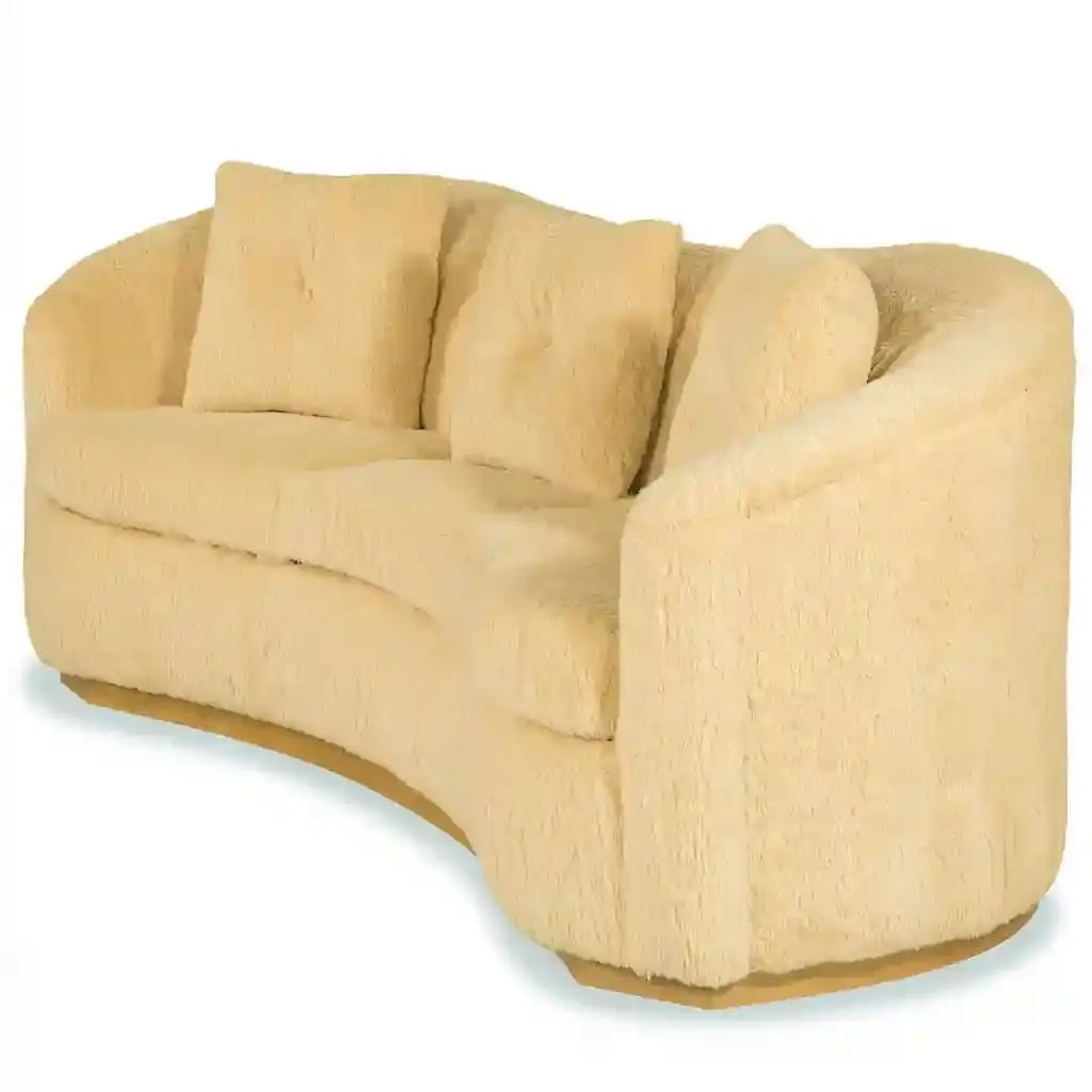 Sof¨¢ con contorno curvado y cojines sueltos - amarillo