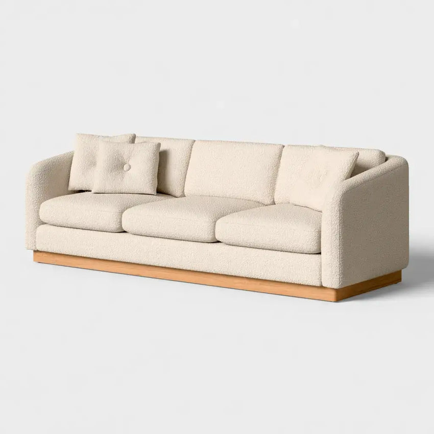 Sof¨¢ con respaldo bajo y base continua - beige
