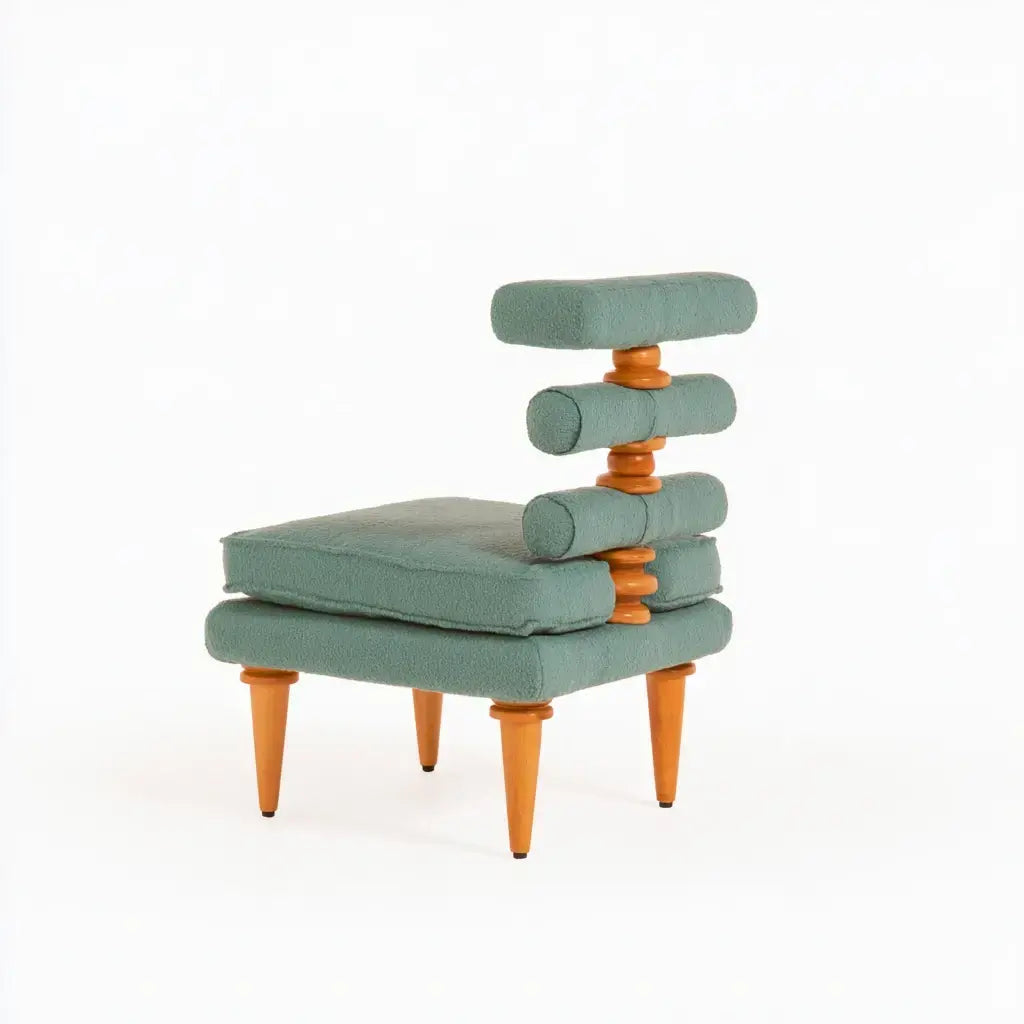 Silla con respaldo de segmentos acolchados - verde/marr¨®n
